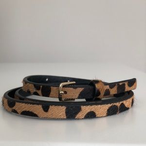 J. Crew skinny calf hair belt in leopard